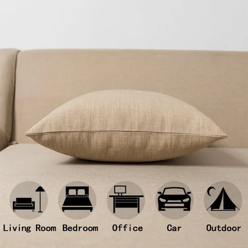 Vista 2 de Jeanerlor Decoración para el hogar de imitación de lino con textura de bambú Euro Almohada Lanzar Cojín Sham Cojín Cubierta para sofá, sofá, sofá