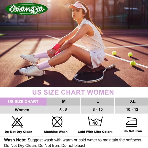 Vista 6 de cuangya Calcetines deportivos de compresión acolchados para mujer, 5 pares