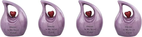 Vista 8 de Urna de cremación Heart of Love para cenizas humanas - Hermosa urna conmemorativa ERN para adultos - ERN decorativa para seres queridos - Urna Negro