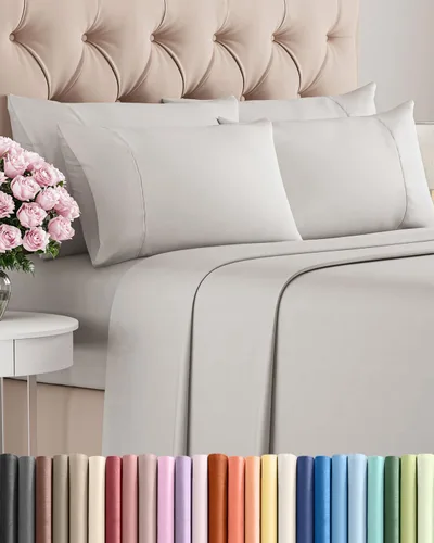Vista 71 de Juego de sábanas Twin de 4 piezas - Cómodo, transpirable y refrescante - Juego de ropa de cama de lujo de hotel ultrasuave con bolsillos profundos