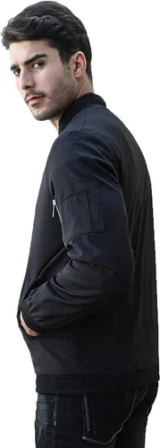 Vista 4 de Sandbank - Chaqueta ligera y entallada para hombre, estilo piloto militar, de tejido Softshell, bomber