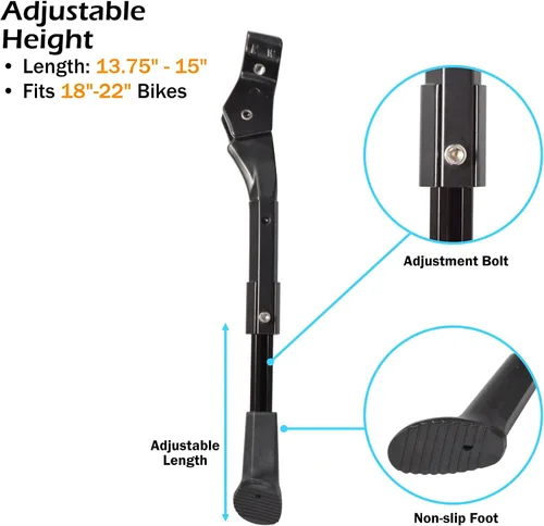 Vista 2 de Soporte de bicicleta Soporte central ajustable 24"-28" plateado
