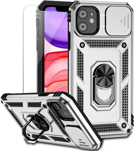 Vista 9 de Funda para iPhone 11 con cubierta para lente de cámara, protector de pantalla HD, doble capa [protección contra caídas de grado militar de 15 pies]