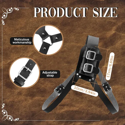 Vista 2 de Back Sword Holster Medieval Sword Holder Frog Negro
