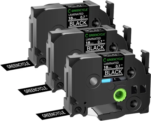 Vista 11 de GREENCYCLE Compatible para cinta de etiqueta Brother P-Touch TZe-111 TZe-211 TZe-315 6mm 0.23" laminada TZe TZ 1/4 pulgada negra sobre claro/blanco