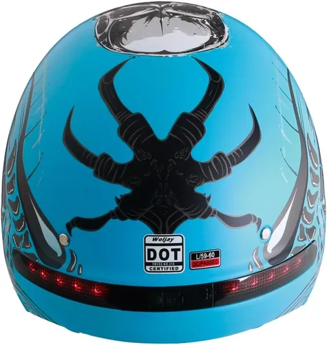 Vista 4 de Casco de cara abierta de cara completa, cascos modulares de motocicleta con luz LED para adultos, unisex, para adultos, scooter, bicicleta de calle