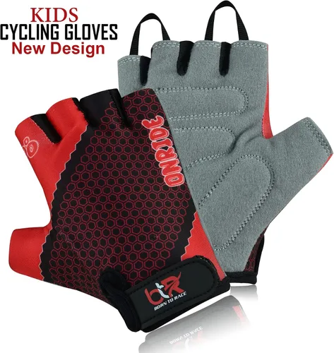 Vista 2 de Guantes de ciclismo para niños con agarre mejorado, acolchado de seguridad para niños, diseño transpirable y duradero, para niños y niñas, de 3 a 12