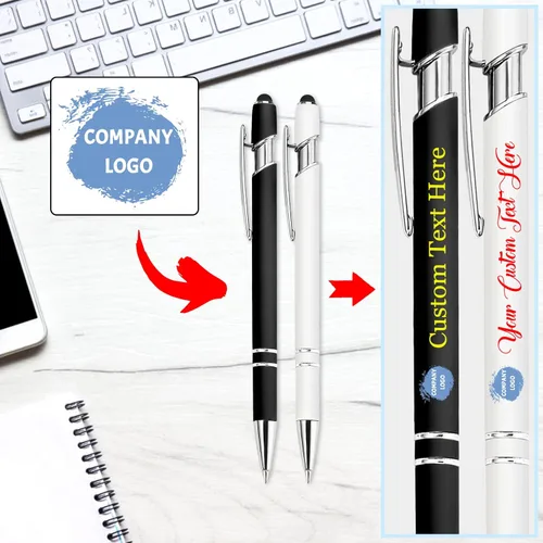 Vista 4 de Bolígrafo personalizado con nombre, bolígrafo personalizado, logotipo, tinta negra suave, regalo personalizado para mujeres, hombres, negocios
