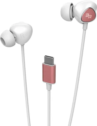 Vista 6 de Bolle & Raven Auriculares USB-C con micrófono, auriculares intrauditivos con cable con control remoto en línea + micrófono para teléfonos tipo C