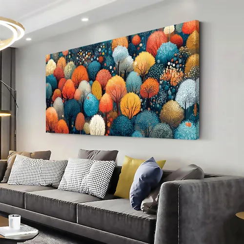 Vista 18 de ZOMNAI Arte de pared de mujer japonesa, pintura de estilo asiático, fondo amarillo, decoración de pared, tatuaje de peces en la parte posterior