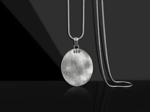 Vista 6 de BySilverStone Jewelry - Collar de estatua de David para hombre en plata de ley, colgante de estatua de David, escultura de Miguel Ángel, colgante