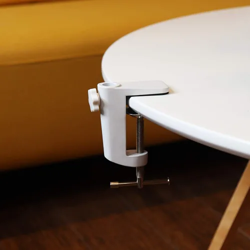 Vista 7 de RTNLIT Abrazadera universal de montaje de mesa en forma de C para micrófono, brazo de tijera, soporte de brazo de tijera con tornillo