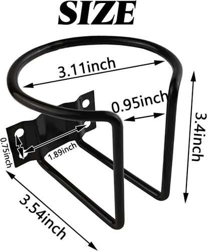 Vista 2 de TIHOOD 2 piezas Portavasos para barco, soportes de bebida universales de acero inoxidable, portavasos con recubrimiento negro, adecuados para barco