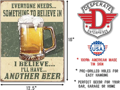 Vista 2 de Desperate Enterprises Alcohol - Cartel de lata
