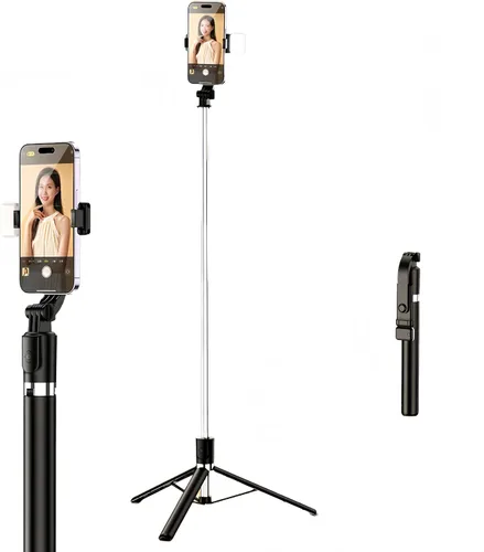 Vista 11 de Mini Selfie Stick Tripod, 4" Pocket-Sized Selfie Stick with Bluetooth Remote, 4-Leg Reinforced Stand, 360° Rotation, 3.8 oz Lightweight for