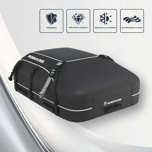 Vista 4 de Portaequipajes para techo de vehículo, portaequipajes de cubierta suave, bolsa de techo impermeable para coche resistente sin estante