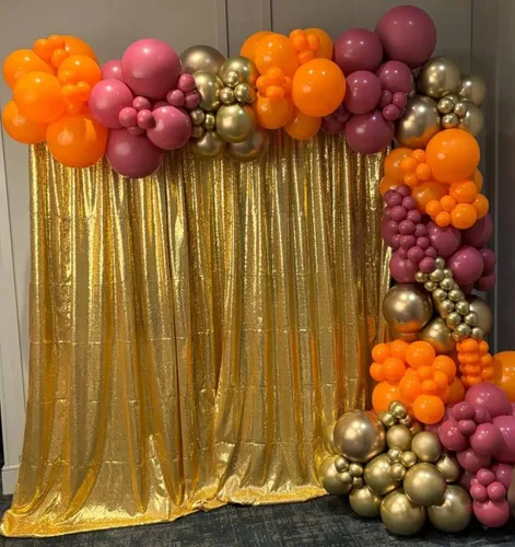 Vista 44 de Cortinas de Fondo de Lentejuelas Negras Cortinas Brillantes con Purpurina 2FTx8FT 2 Paneles para Decoraciones de Bodas Fiestas de Cumpleaños