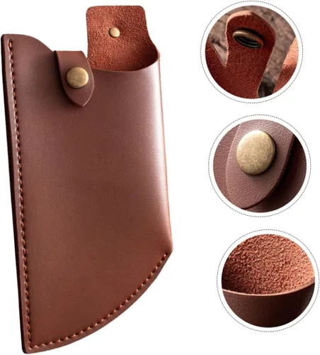 Vista 3 de Mobestech Funda protectora de cuero artificial para cuchillos de cocina, cubierta compacta para cuchillos de almacenamiento de chef, viajes, 9.76 x