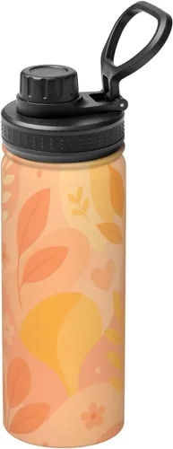 Vista 14 de Botella de agua aislada con estampado de tsunami de obsidiana, de acero inoxidable de 18 onzas, divertida taza de viaje, a prueba de fugas