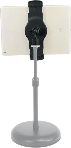 Vista 9 de Rockville Istand 22 Tablet Smartphone Holder 360 grados giratorio, ABS y agarre de goma, se adapta a 4.7-12.9 pulgadas, para soportes de micrófono