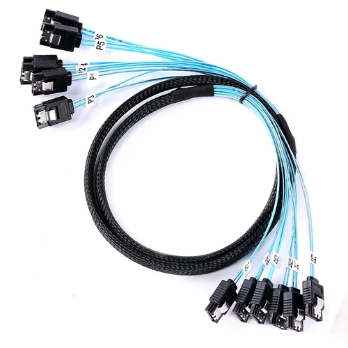 Vista 8 de ADCAUDX Cable SATA-III: 1.6 ft, 4 unidades/juego delgado SATA 6Gbps HDD SSD cable de datos incluido reemplazo para servidor Bitcoin computadora SSD