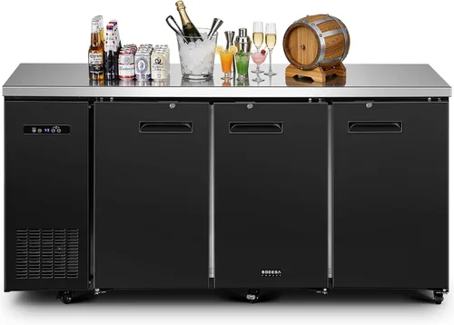 Vista 16 de BODEGA BODEGACOOLER - Enfriador comercial de barra trasera con 2 puertas sólidas, refrigerador de barra de altura de mostrador comercial de 12 pies