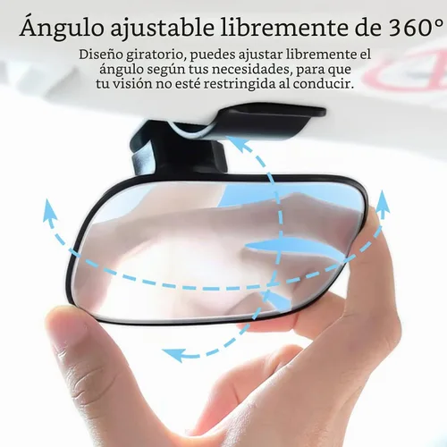 Vista 3 de Espejo retrovisor universal para interior de automóvil, espejo convexo de gran ángulo para bebé, espejos retrovisores con clip para ver a