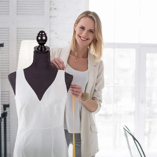 Vista 6 de Maniquí de espuma corporal para mujer, maniquí de espuma de 60 a 67 pulgadas, maniquí de vestido ajustable con base de trípode de madera