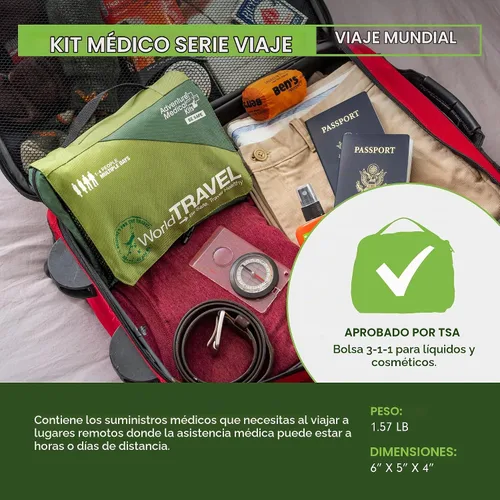 Vista 3 de Adventure Medical Kits Kit de suministros médicos de primeros auxilios World Travel