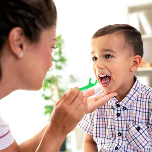 Vista 5 de Palillos de hilo dental para niños - Paquete de 3 (120 unidades) - Palillos de hilo dental seguros para niños y niños para toda la familia - Diseño