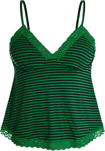 Vista 19 de SOLY HUX Tops tipo babydoll a rayas con encaje Y2K para mujer Negro (Black Polka Dots)