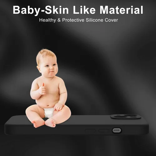 Vista 6 de DEENAKIN Funda compatible con iPhone 14 Plus con protector de pantalla, funda mejorada para cámara, goma de gel de silicona suave probada contra