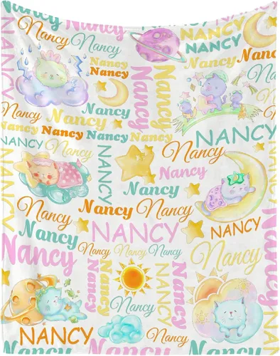 Vista 22 de Manta personalizada con nombre de bebé, dinosaurios, regalo para bebés y niñas, manta de franela suave para recién nacidos, manta cómoda y acogedora