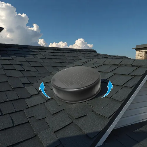 Vista 7 de Ventilador solar del ático, ventilador de escape de techo accionado por