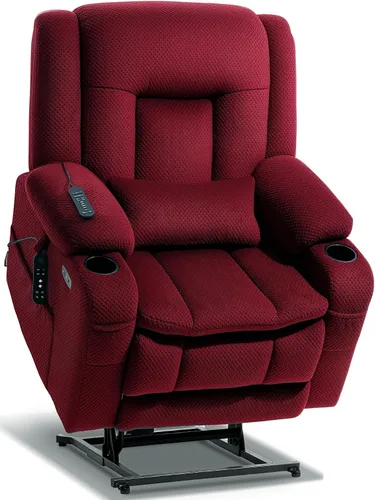 Vista 8 de EONIX Silla reclinable ancha para ancianos, silla elevadora de gran tamaño resistente de 400 libras con calor y masaje, reclinable elevador