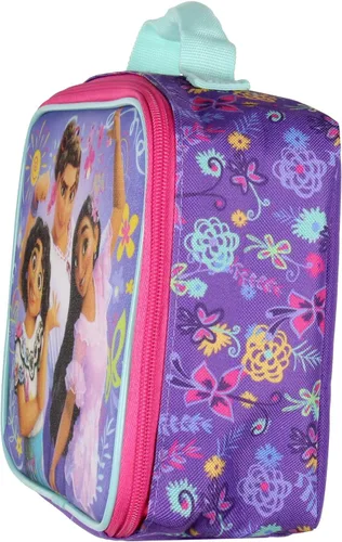 Vista 3 de Disney Encanto Lonchera Mirabel Isabela Luisa Diamond Polvo Brillante Bolsa de almuerzo aislada 10