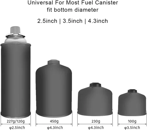 Vista 5 de Soporte universal plegable para bote de combustible, estabilizador de trípode Caudblor para estufas de camping, soporte compacto de tanque de gas