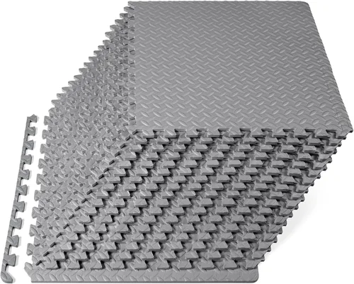 Vista 14 de ProsourceFit - Tapete de ejercicio tipo rompecabezas de ½ pulgada, losetas de espuma EVA entrelazadas para gimnasio en casa, para niños, crema, 24 x