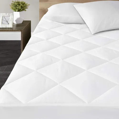 Vista 4 de Madison Park Quiet Nights - Funda protectora de colchón Edredón alternativo de plumón de algodón satinado de 300 hilos, impermeable