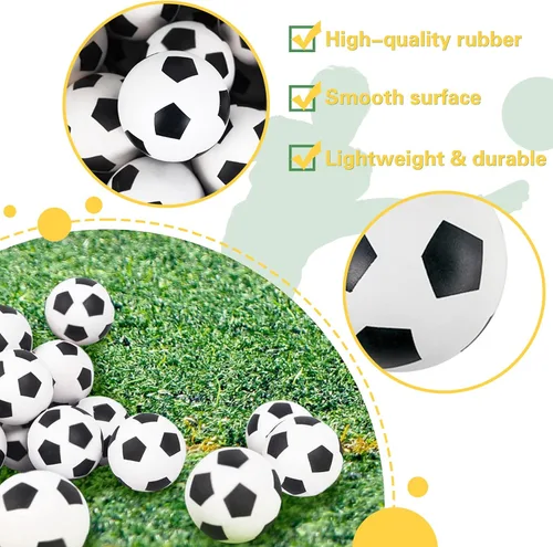 Vista 3 de Xeehwb 30 piezas de bolas rebotantes, bolas de fútbol rebotantes, bola de fútbol de goma de alto rebote para alivio del estrés, paquetes de favores