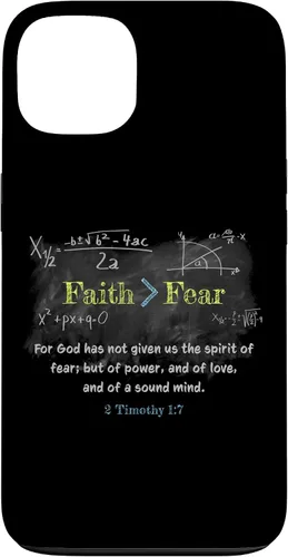 Vista 7 de Faith > Fear 2 Timothy 1:7 Christian Verse Math Equation Case for iPhone 17