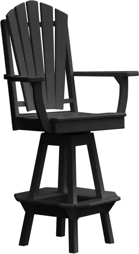 Vista 12 de Poly Lumber Adirondack - Silla giratoria de bar con brazos, color azul Aruba Azul (Aruba Blue)