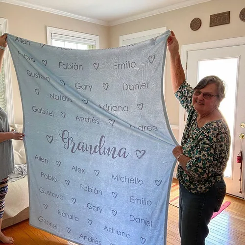Vista 4 de Manta personalizada con nombre para bebés y adultos, manta personalizada con nombre para el día de la madre, el mejor regalo para mamá, papá, Abuela