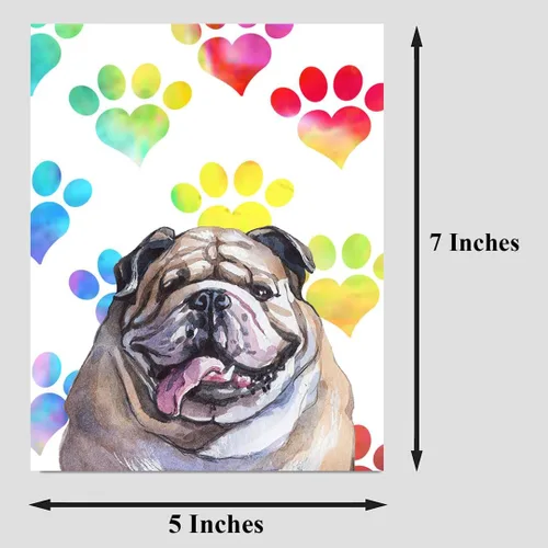 Vista 2 de Tarjeta de felicitación de bulldog inglés, tarjeta para esposa, marido, novio, novia, perro, mamá, papá, tarjeta para él, su amigo, hermano