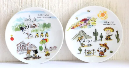 Vista 10 de Australia Canada Snoopy Mini Plato, Juego de 2