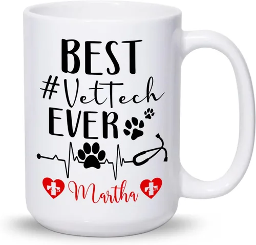 Vista 11 de Taza veterinaria personalizada, taza veterinaria de cuidado de animales, regalos para veterinarios, taza con nombre personalizado de veterinario