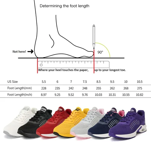 Vista 6 de Women Air Athletic Running Shoes - Air Cushion Shoes for Womens Mesh Sneakers Fashion Tennis Breathable Walking Gym Work Shoes