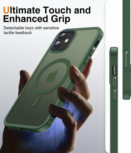 Vista 4 de Meifigno Funda magnética para iPhone 11, [protección de grado militar y compatible con Magsafe], policarbonato mate translúcido con teclas