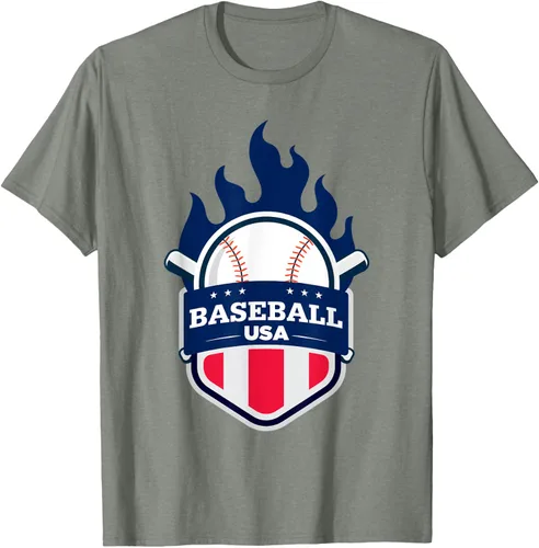 Vista 33 de Baseball USA Support the Team Shirt - Camiseta con la bandera de Estados Unidos, Blanco, S