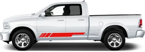 Vista 3 de Adhesivo adhesivo de rayas para puerta lateral compatible con Dodge Ram 2009-2018 (par) (negro brillante)